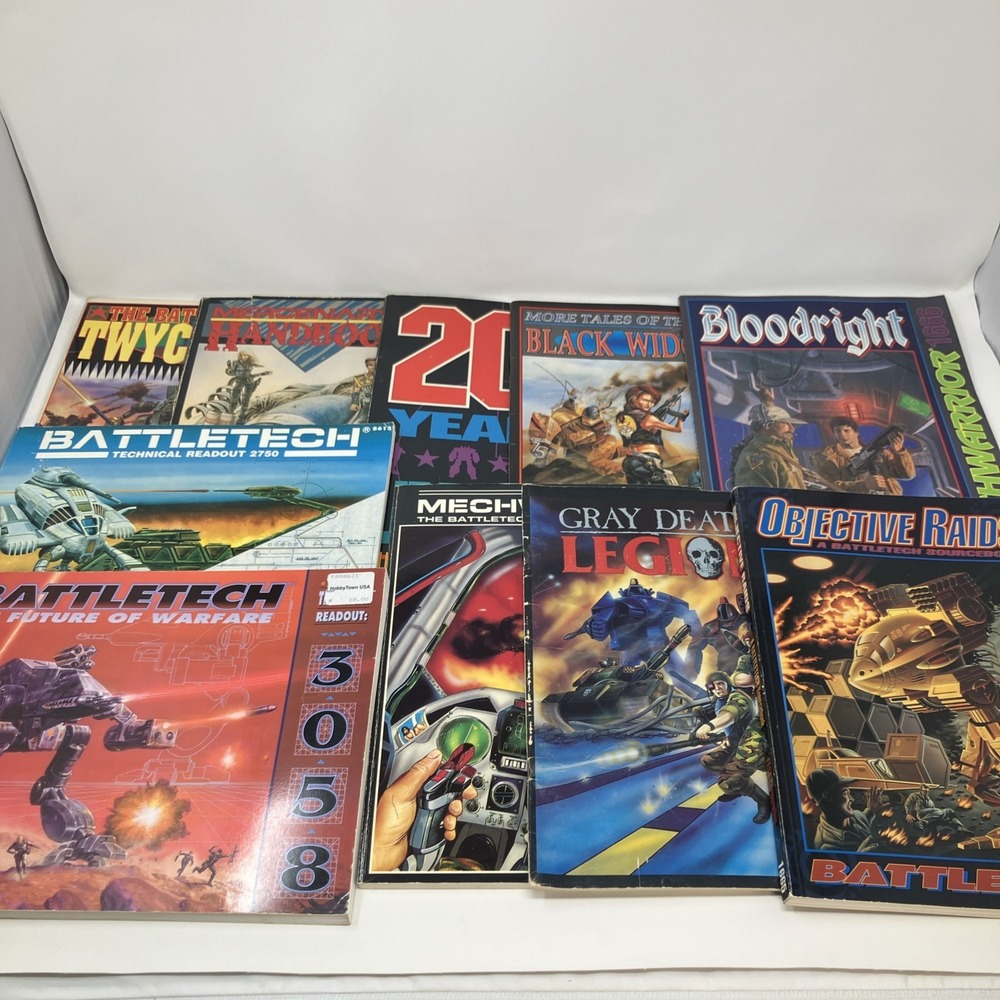 Vintage BattleTech RPG Sourcebook Lot of 10 FASA Tech Readout Manuals Sourcebook